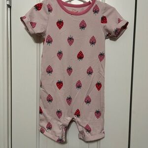 Cat & Jack Strawberry Print Kids One Piece